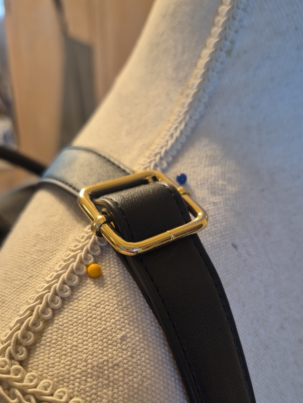 Harrods Quilted Black Backpack Textured Diamond Pattern Gold Tones - Picture 2 of 11